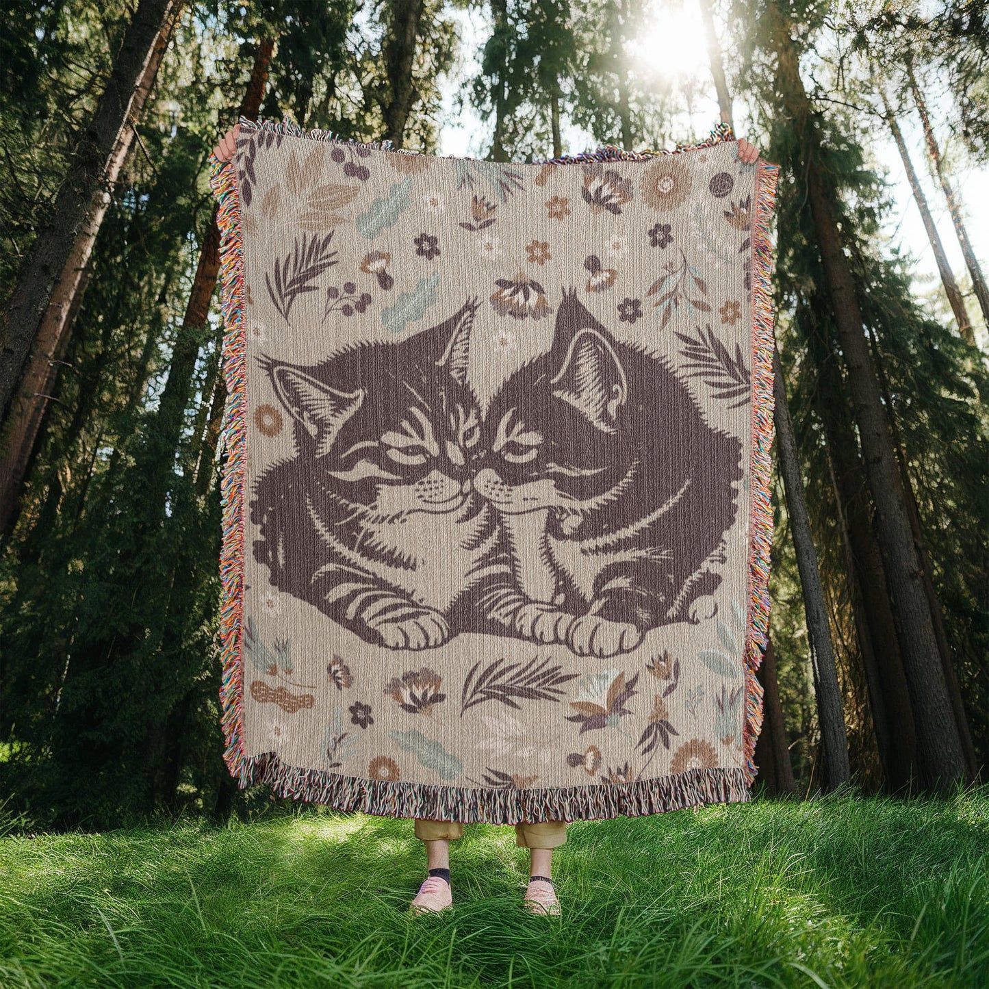 Snuggling Kitties - Woven Blanket